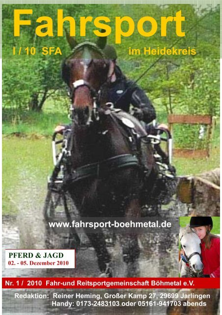 Vereinszeitschrift Nr.1 - Fahr- und Reitsportgemeinschaft Böhmetal