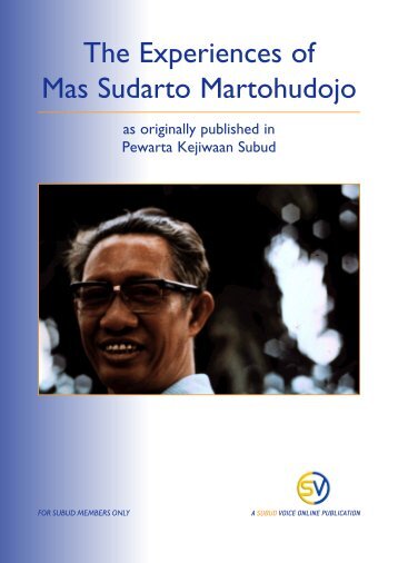 The Experiences of Mas Sudarto Martohudojo - Subud Voice