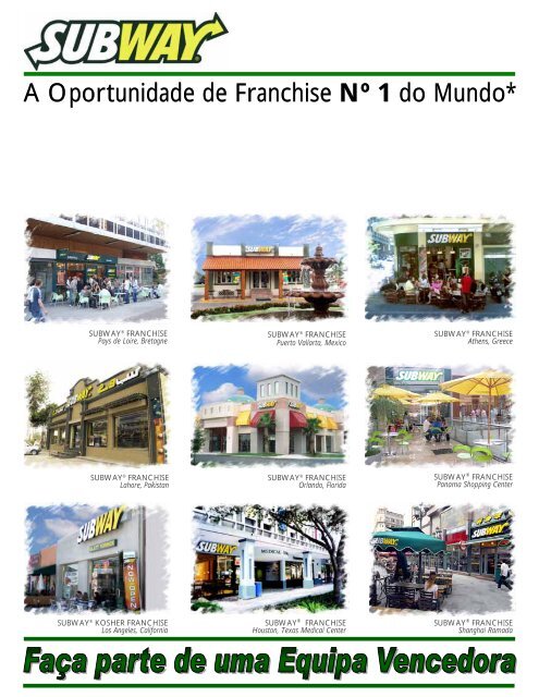 A Oportunidade de Franchise Nº 1 do Mundo* - Subway