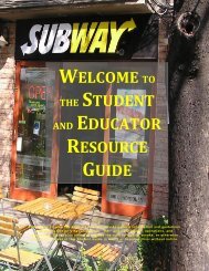 welcome to the student and educator resource guide - Subway