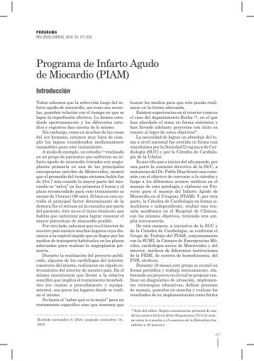 Programa de Infarto Agudo de Miocardio (PIAM) - Sociedad ...