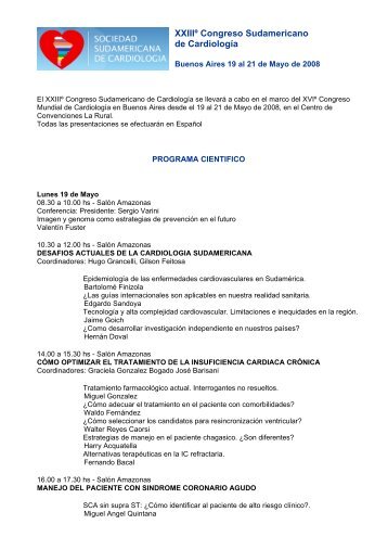 XXIIIÂº Congreso Sudamericano de CardiologÃ­a