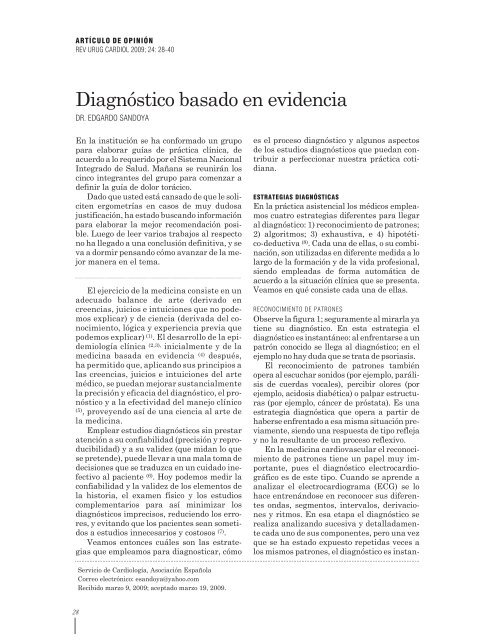 DiagnÃ³stico basado en evidencia - Sociedad Uruguaya de ...