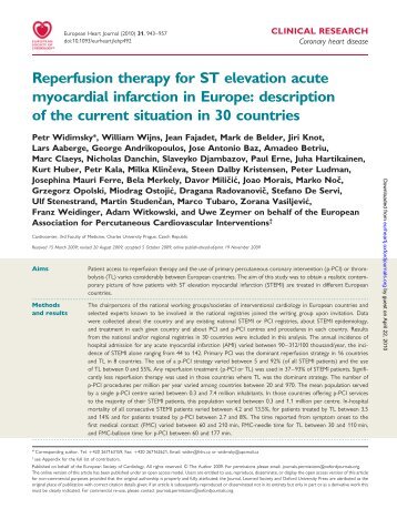 Reperfusion therapy for ST elevation acute myocardial infarction in ...