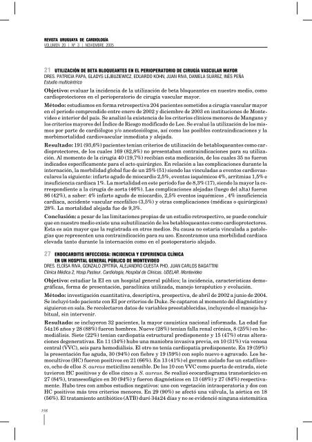 XXI Congreso Uruguayo de CardiologÃ­a Temas libres - Sociedad ...