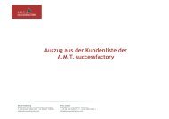 Auszug aus der Kundenliste der A.M.T. successfactory