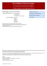 SucheBiete Kleinanzeigen-Magazin Bad Laasphe - Kostenlose ...