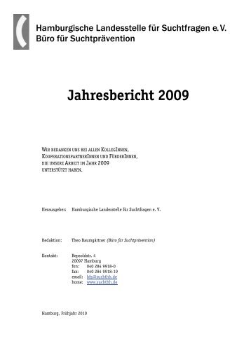 Jahresbericht 2009 - Sucht-Hamburg