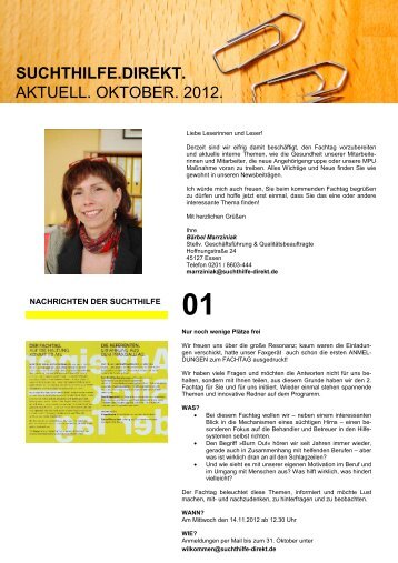 Newsletter Allgemein III. 2012 - Suchthilfe direkt Essen gGmbH