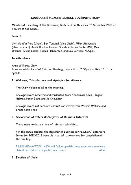Excl Confidential Minutes FGB 8th Nov 2012.pdf - Sudbourne ...