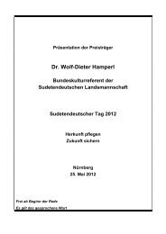 Dr. Wolf-Dieter Hamperl - Sudetendeutsche Landsmannschaft