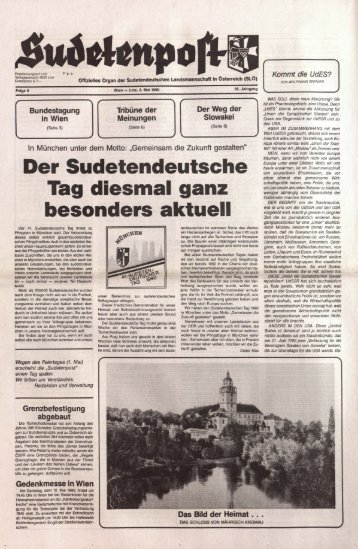Der Sudetendeutsche Tag diesmal ganz besonders ... - Sudetenpost