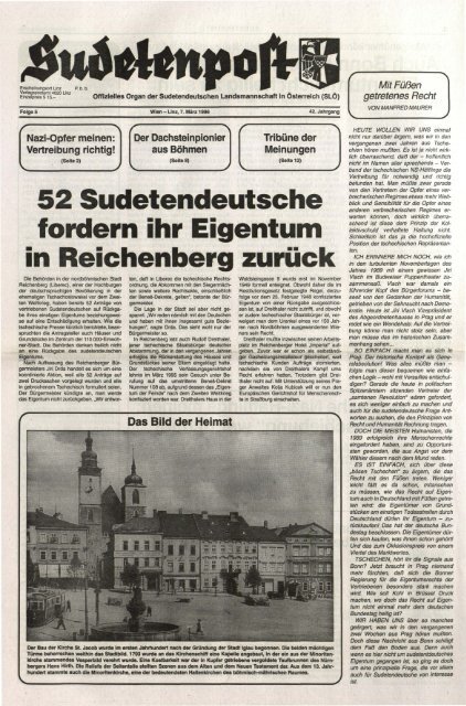 52 Sudetendeutsche fordern ihr Eigentum in ... - Sudetenpost