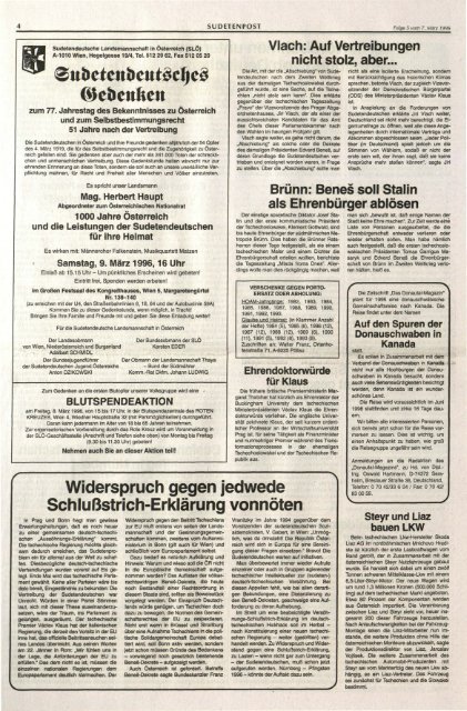 52 Sudetendeutsche fordern ihr Eigentum in ... - Sudetenpost