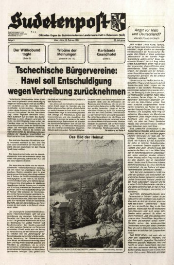Tschechische Bürgervereine: Havel soll ... - Sudetenpost