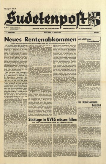 Neues Rentenabkommen - Sudetenpost