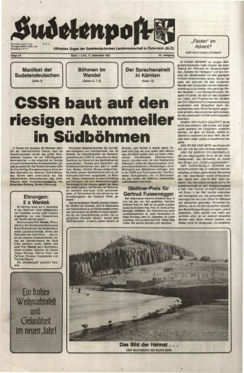 CSSR baut auf den riesigen Atommeiler in Südböhmen - Sudetenpost