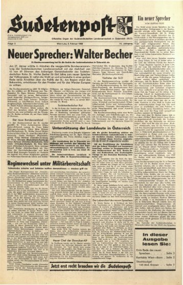 Neuer Sprecher: Walter Becher - Sudetenpost