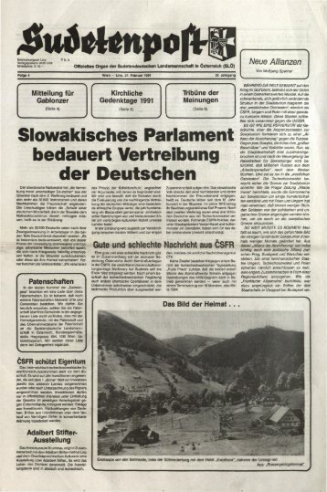 Slowakisches Parlament bedauert Vertreibung der ... - Sudetenpost