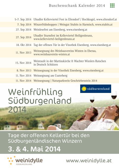 Buschen schank kalender 2014
