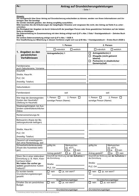 Antrag Für Grundsicherung Für Rentner Antrag Grundsicherung