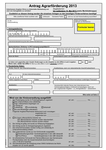 Antrag AgrarfÃ¶rderung 2013