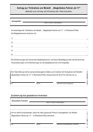 Antrag zur Teilnahme am Modell âBegleitetes Fahren ab 17â