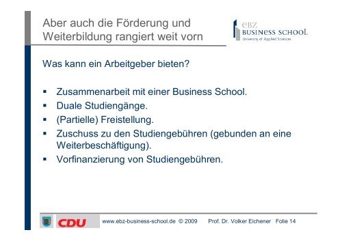 22.06.2009 Das duale Studium an der EBZ - EBZ Business School