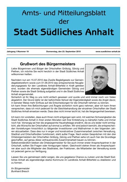 Amtsblatt Nr.19 - Stadt SÃ¼dliches Anhalt
