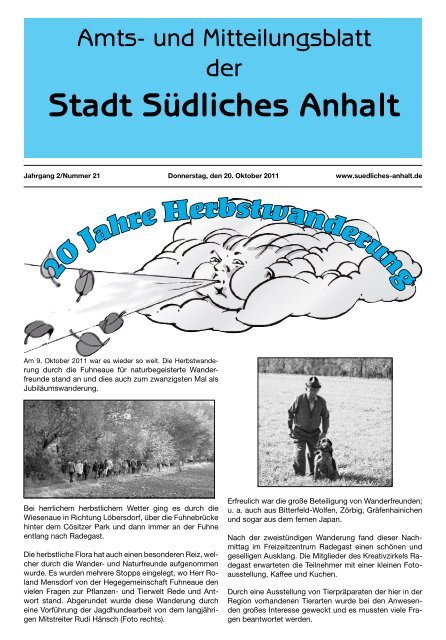 Amtsblatt Nr. 21 - Stadt SÃ¼dliches Anhalt