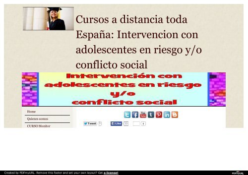 Curso Intervencion con adolescentes en riesgo y conflicto social