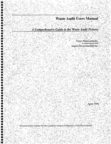 A Comprehensive Guide to the Waste Audit Process - CCME