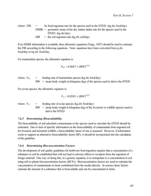 Protocol for the Derivation of Environmental and Human ... - CCME