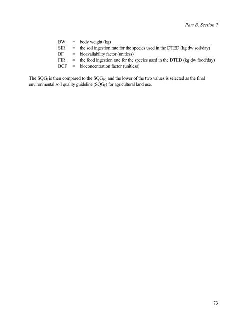 Protocol for the Derivation of Environmental and Human ... - CCME