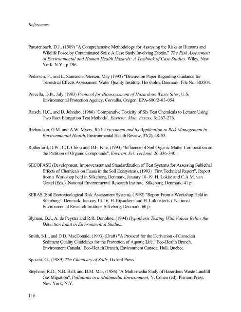 Protocol for the Derivation of Environmental and Human ... - CCME