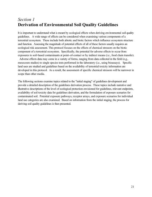 Protocol for the Derivation of Environmental and Human ... - CCME