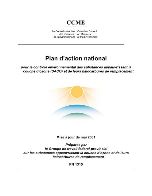 Plan d'action national pour le contrÃ´le environnemental des ... - CCME