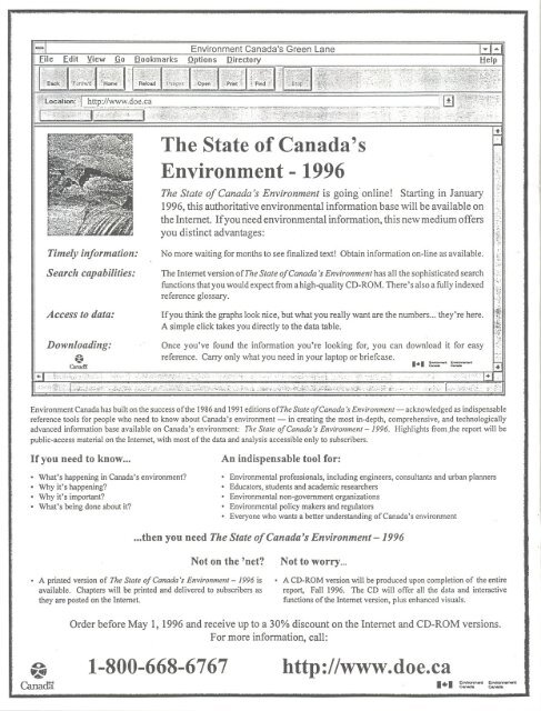 CCME State of the Environment Reporting Harmonization Workshop ...