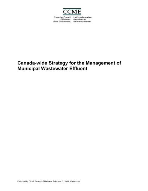 Canada-wide Strategy for the Management of Municipal ... - CCME