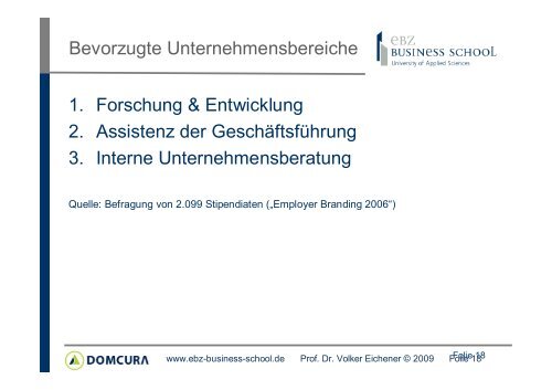 25.09.2009 Der Kampf um die besten Köpfe - EBZ Business School