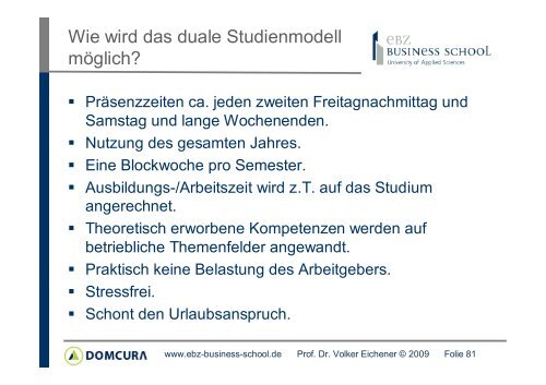 25.09.2009 Der Kampf um die besten Köpfe - EBZ Business School