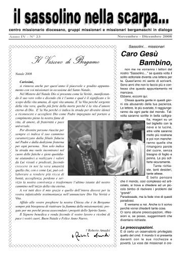 Novembre - Dicembre - Centro Missionario Diocesano di Bergamo