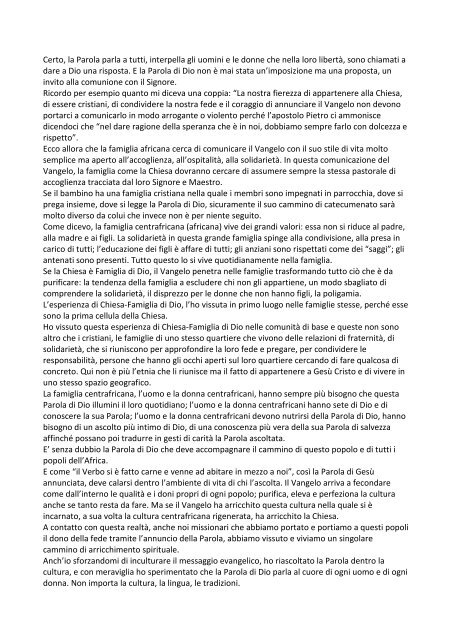 Scarica il documento in formato pdf - Centro Missionario Diocesano ...