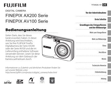 Handbuch FINEPIX AX200 - Digitalkameras