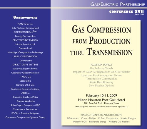 Gas Compression From Production Thru Transmission Gas Electric