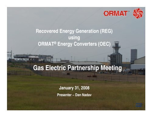 Ormat Technologies - Gas/Electric Partnership