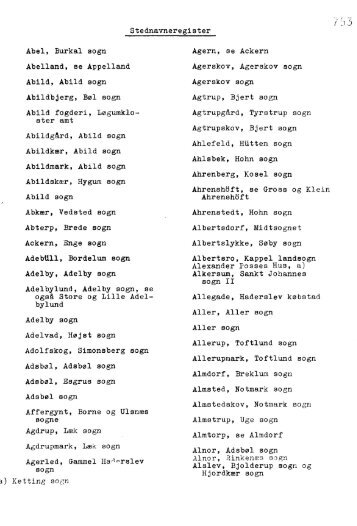 Stednavne Register - "Jyske" Kirkebog