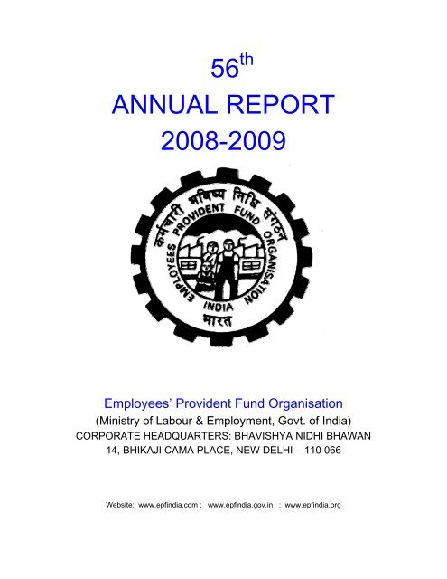 Annual Report 2008 09 Epfo