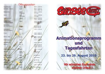 Animationsprogramm und Tagesfahrten 23. bis 29 ... - SÃ¼dsee-Camp
