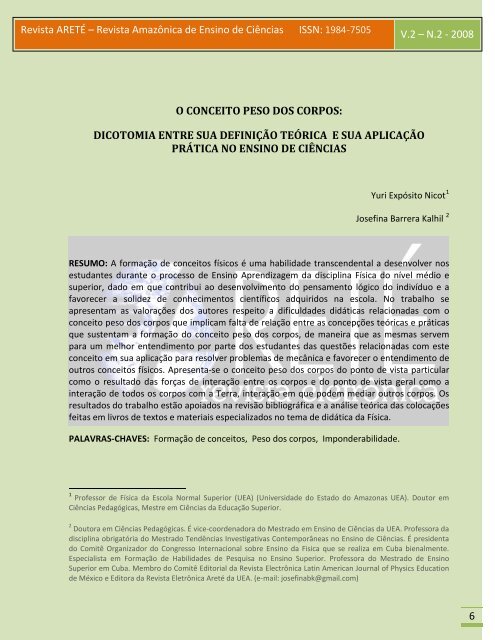 Revista ARETÉ – Revista Amazônica - Revistas.uea.edu.br - uea